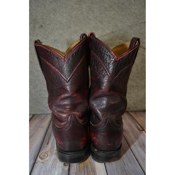Cody James Black Boots Mens 10.5 cherry black Leather Western Pull On Round Toe - Picture 5 of 12